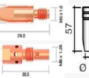 PORTAPICO M6 L:35 MM  250