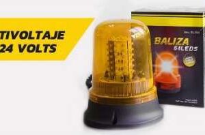 Baliza 64 leds Ambar - 12-24v