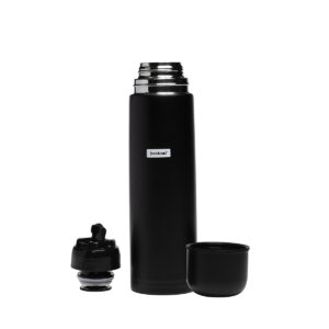 Termo Acero 1 lt c/tapon cebador Broksol NEGRO