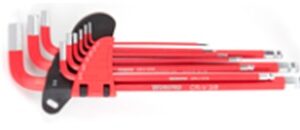 JUEGO 9 LLAVES HEXAGONALES METRICAS LARGAS CR-V PUNTA R