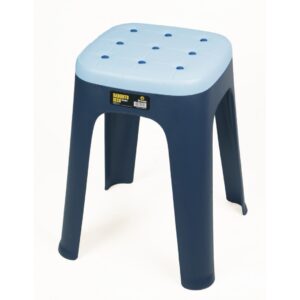 BANQUITO DECO APILABLE 29X29X46 AZUL/BLANCO