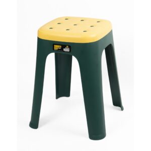 BANQUITO DECO APILABLE 29X29X46 VERDE/AMARILLA