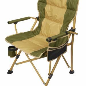 Silla Plegable "TONA" C/Portavasos y Bolsillo Verde/Beige