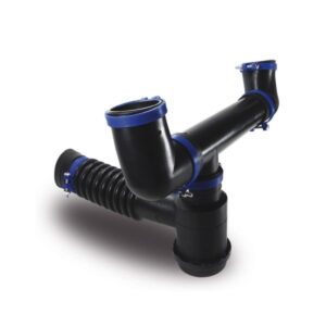 Sifon Doble en pvc con abrazadera